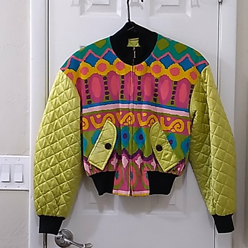 Vintage ESCADA Mod Abstract Bomber Jacket - Picture 4 of 13